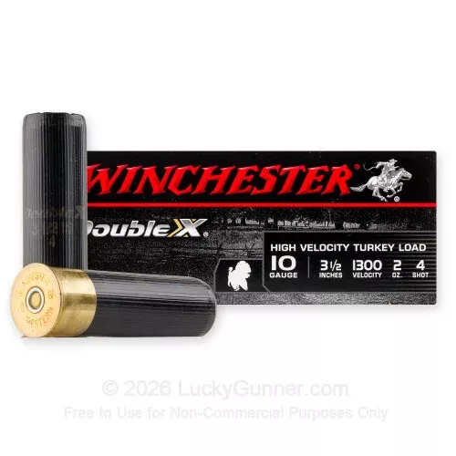 10 Gauge – 3-1/2″ 2oz. #4 Shot – Winchester Double X – 10 Rounds