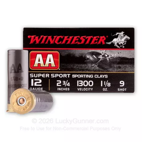 12 Ga – 2-3/4″ #9– 1 1/8 oz – AA Sporting Clay – Winchester – 25 Rounds