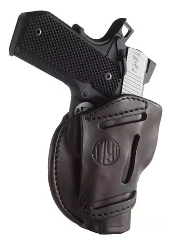 1791 Gunleather 3WH1SBRA 3-WayIWB/OWB Size 01 Signature Brown Leather Belt Loop Fits 1911 3-4" Ambidextrous Hand