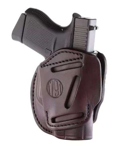 1791 Gunleather 3WH2SBRA 3-WayIWB/OWB Size 02 Signature Brown Leather Belt Loop Compatible w/ Ruger LCP Compatible w/ Glock 42 Compatible w/ S&W Bodyguard Ambidextrous Hand