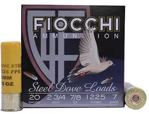20 Gauge 25 Rounds Ammunition Fiocchi Ammo 2 3/4" 7/8 oz Steel #7