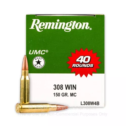.308 Winchester – 150 Grain UMC MC – Remington – 40 Rounds