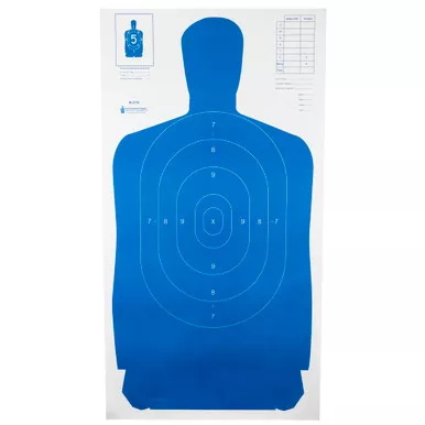 Action Target Action Target B-27S Blue Standard Shooting Target – 100 Pack