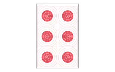 Action Target Action Target Six Bull's-Eye Military Training Target - Red, Pack of 100