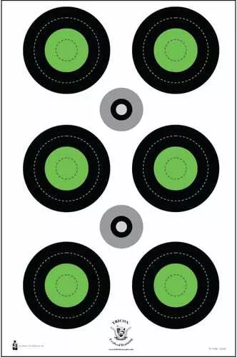 Action Target Trident Concepts Fluorescent Green Bull's-Eye Target, Green and Black, 100 Per Box TCT-MK3-MOD2-100