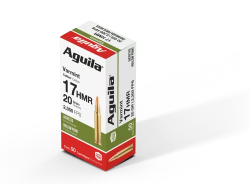 Aguila 1B222347 Varmint17HMR 20gr Jacketed Hollow Point 50 Per Box/20 Case
