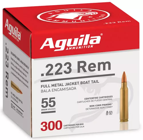 Aguila 1E223108 223Rem 55gr Full Metal Jacket 300 Per Box/4 Case