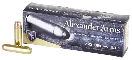Alexander Arms AB350RSBOX Round Shoulder50Beowulf 350gr Flat Point 20 Per Box/10 Case