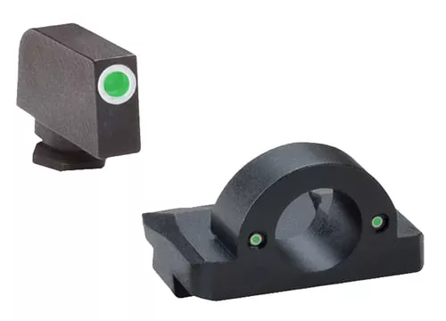 Ameriglo Ghost Ring Night Sight Set for Select Glocks / Front Tritium – Green / Front Outline – White / Rear Tritium – Green