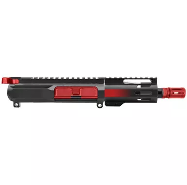 AR-15 5.56 NATO 5'' PISTOL UPPER - SIDE CUT BILLET UPPER WITH 4'' HANDGUARD - CERAKOTE GRADIENT RED