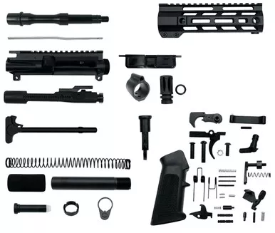 AR-15 5.56 Nato 7.5″ Pistol Upper Complete Build Kits Unassembled Black barrel Upper