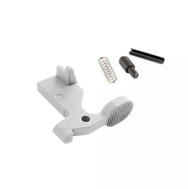 AR-15 Bolt Catch Assembly Kit with Plunger Spring & Roll Pin - Cerakote Glacier Silver