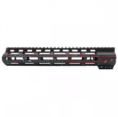 AR-15 MLOK 12" Free Float Handguard with "D" Cut - Base Sniper Gray - Pattern - Red - Pink - Robins Egg - Cerakote Splatter