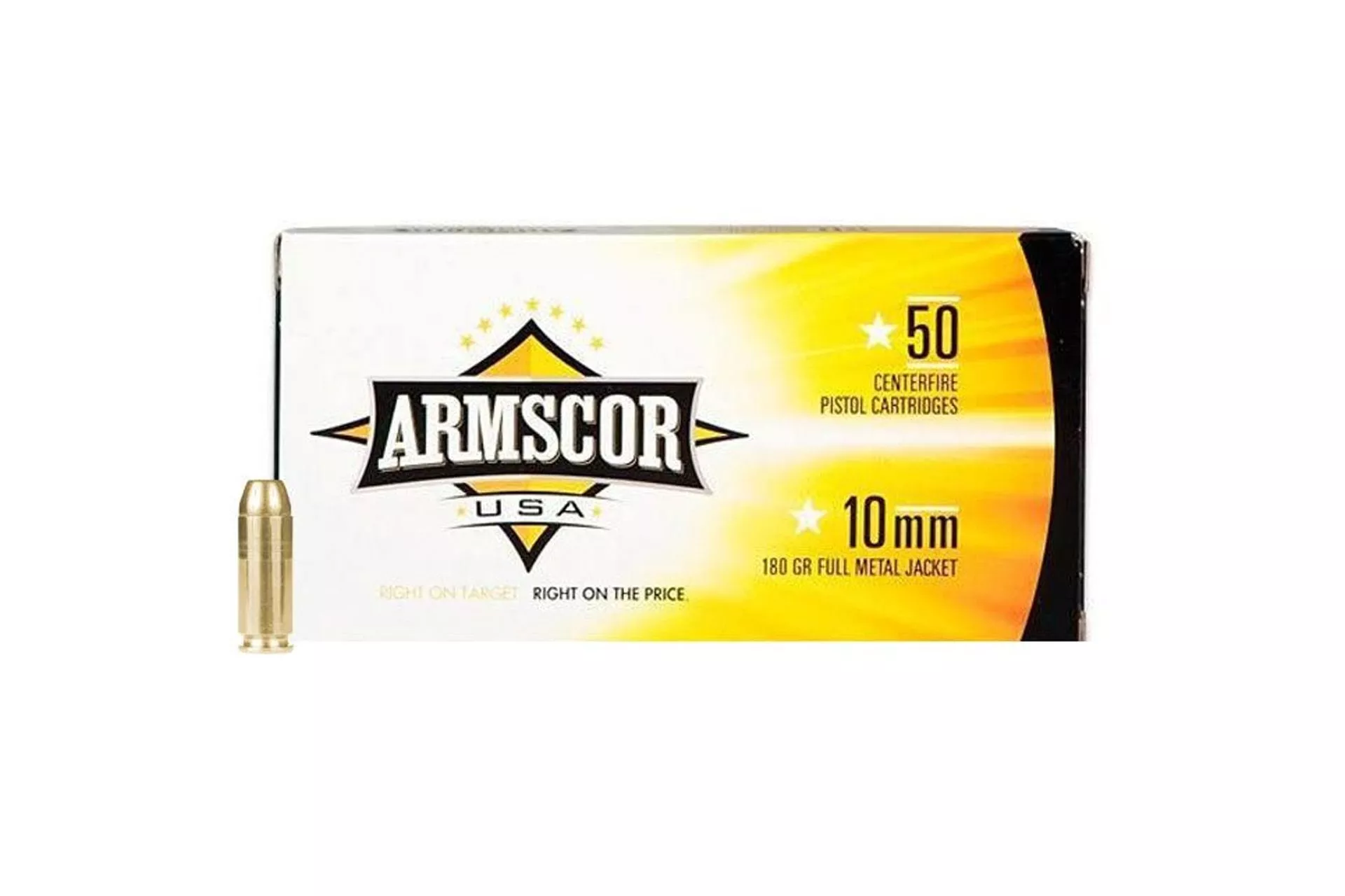 Armscor 10mm FAC10-2N 180 Grain FMJ Ammo Handgun Ammo – 50 Rounds – FAC10-2N