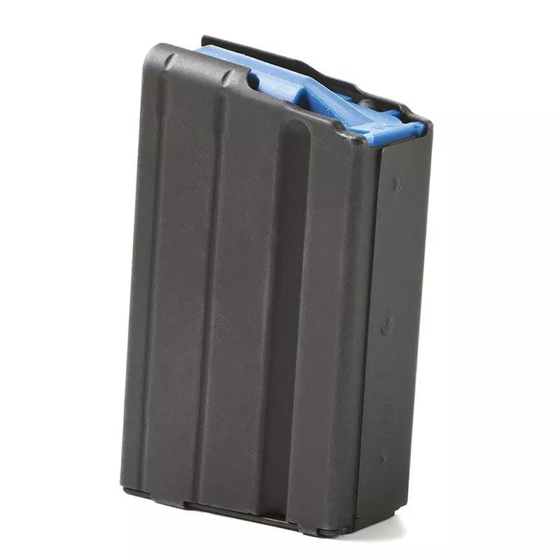 ASC AR-15 Stainless Steel Magazine 6.5 Grendel Black with Blue Follower 5/rd