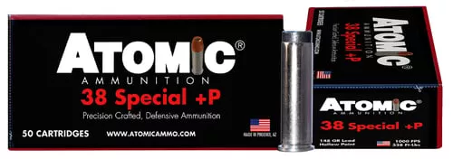 Atomic Ammunition 00419 Pistol Precision Craft 38Special +P 148gr Lead Hollow Point 50 Per Box/10 Case