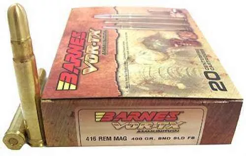 Barnes 416 Rem Mag 400 Grain Solid - 20 Rounds for Big Game Power