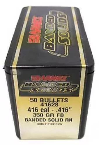 Barnes Bullets Banded Solid 416 Caliber .416" 350 Grains Round FALSEse (per 50) 41628