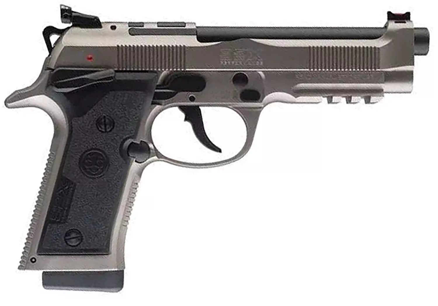 Beretta USA J92XPCO21 92X PCO Full Size Frame 9mm Luger 15+1 4.90" Black Barrel, Gray Nistan Optic Ready/Serrated Steel Slide & Frame w/Beavertail & Picatinny Rail