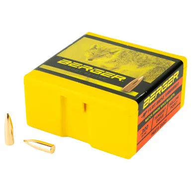 Berger Bullets FB Varmint. 243 Diameter, 6MM/243 Winchester, 80 Grain, Flat Base Hollow Point, 100 Count 24321