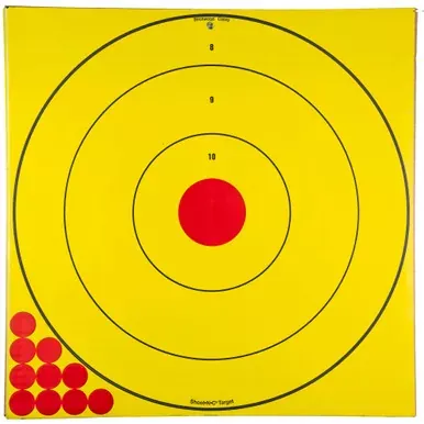 Birchwood Casey Shoot-N-C, Adhesive Target, Easily Visible Black Splatter, Yellow, 17.75" X 17.75" BC-LRBET-5PK