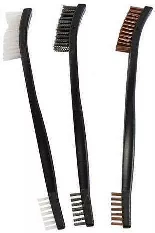 Birchwood Casey Utility Brushes, Nylon/Bronze/Stainless, Package of 3