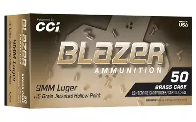 Blazer 9mm 115gr HP Brass 50 Round Box