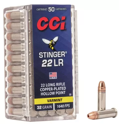 CCI 22LR Stinger 32 Grain Copper Plated Hollow Point 50 Rds CCI 0050