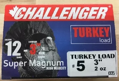 ChallengerTurkey Load, 12ga 3″ 2oz, #5, Box of 10