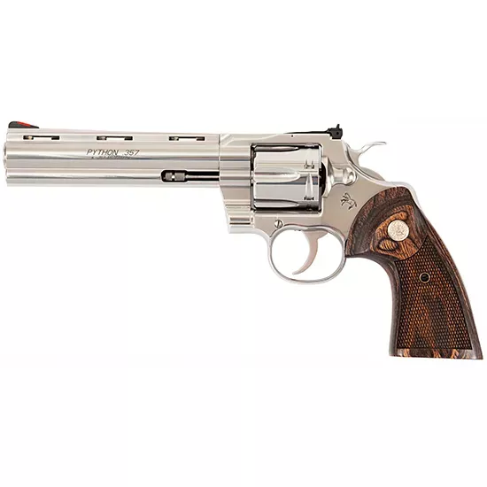 Clt Python 357MAG 6 SS Walnut Grips 6RD