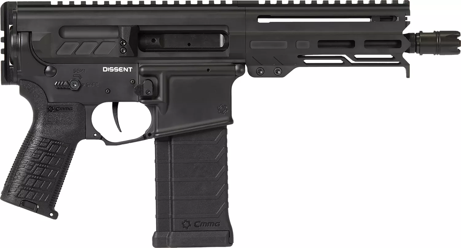CMMG 54AA847AB Dissent5.7x28mm 32+1 6.50", Black Cerakote Rec, OEM Grip, Picatinny Buffer Adapter, Zeroed Drop-In Single Stage Trigger