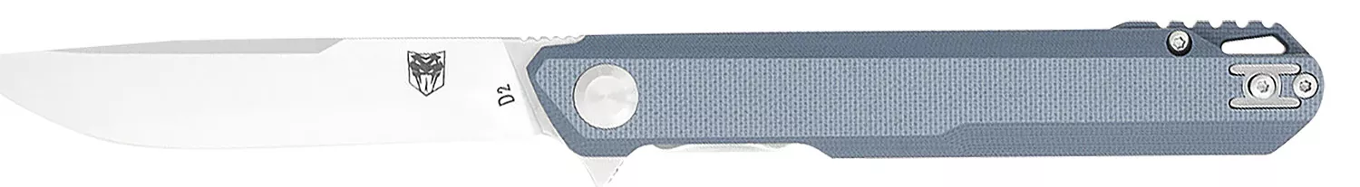 CobraTec Knives CTMONGRY Monarch3.50" Folding Plain Satin D2 Steel Blade, 4.75" Gray G10 Handle