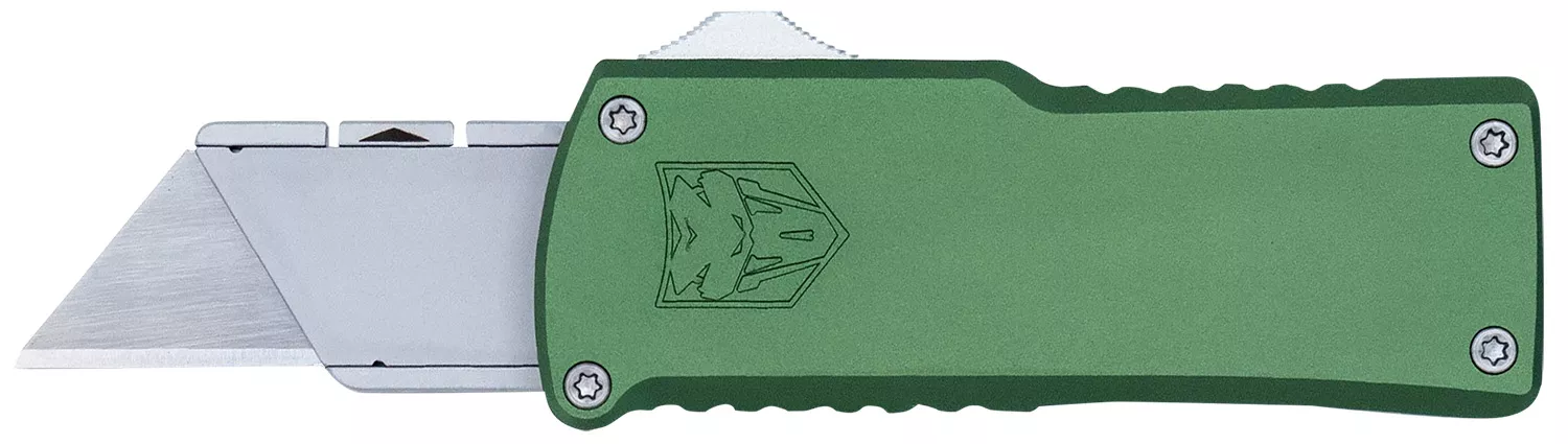 CobraTec Knives CTOTFUTODG UtilityOTF Plain Aluminum Blade, 3.38" OD Green Aluminum Handle