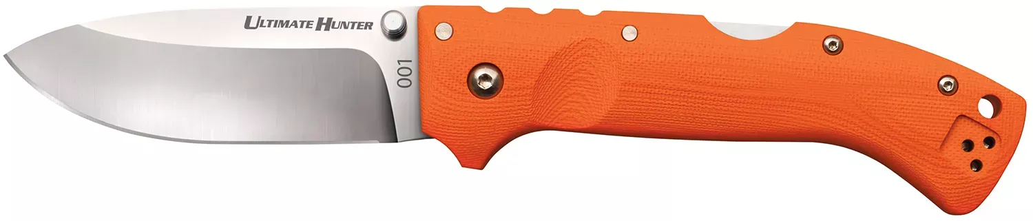 Cold Steel CS30URY Ultimate Hunter 3.50″ Folding Drop Point Plain American S35VN Blade/5″ Orange G10 Handle Includes Belt Clip