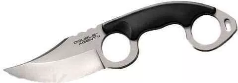 Cold Steel Double Agent Fixed Blade Knife AUS 8A/Polished Plain Clip Point Secure-Ex Sheath 3" AUS 8A/Black G10 Blister