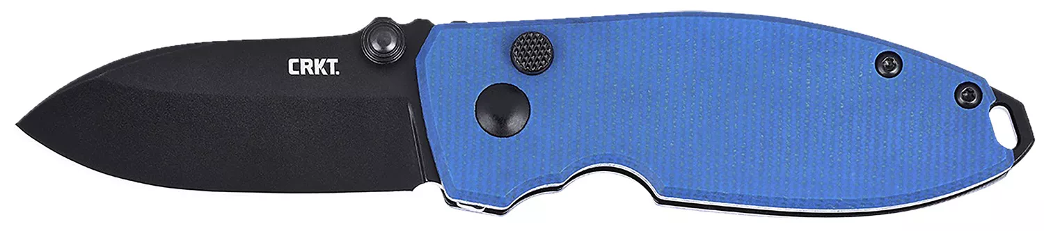 CRKT 2474BD SQUIDEDC 2.27″ Folding Plain Stonewashed D2 Steel Blade, Blue Micarta Handle