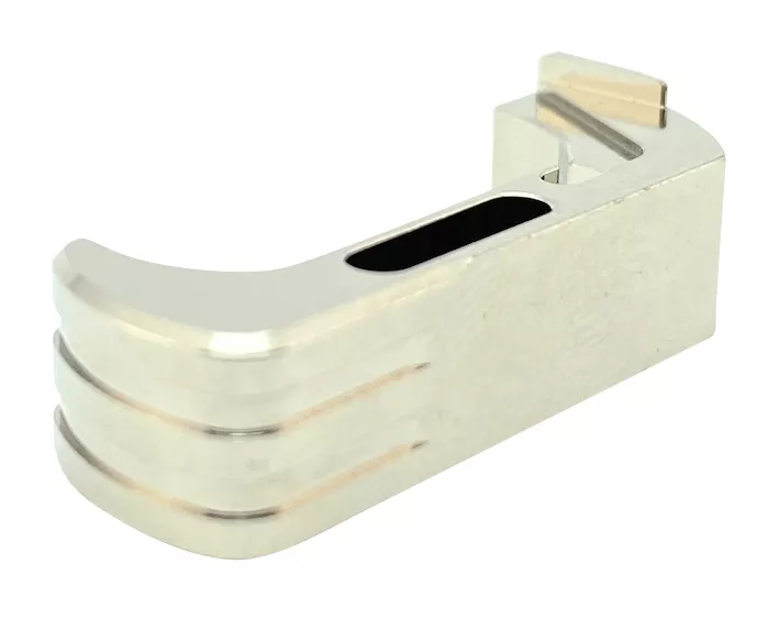 Cross Armory CRG5MCSV Mag CatchExtended Compatible w/Glock Gen4-5 Silver Anodized Aluminum