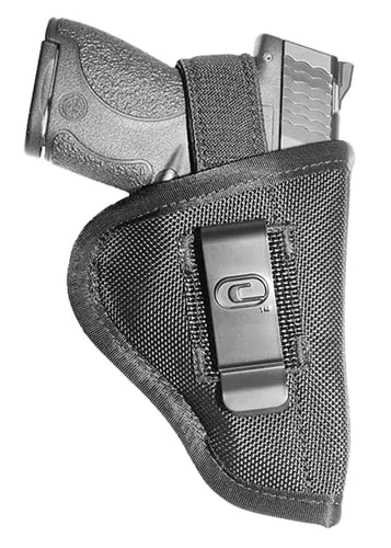 Crossfire Shooting Gear CRFTUSA1C3 The UndercoverIWB/OWB Size 03 Black Ballistic Nylon Belt Clip Fits Compact 3-3.50" Barrel Ambidextrous
