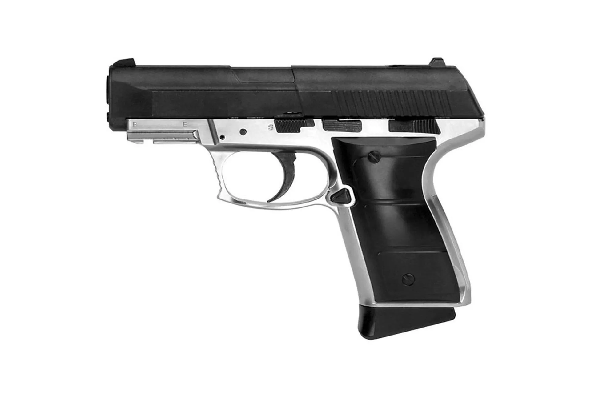 Daisy PowerLine 5501 Blowback .177 Caliber Air Pistol – Silver/Black – 985501-442