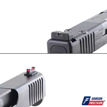 Dawson Precision Non Co-Witness Fixed Sight Set for Glock Gen 6 Black Rear & Fiber Optic Front
