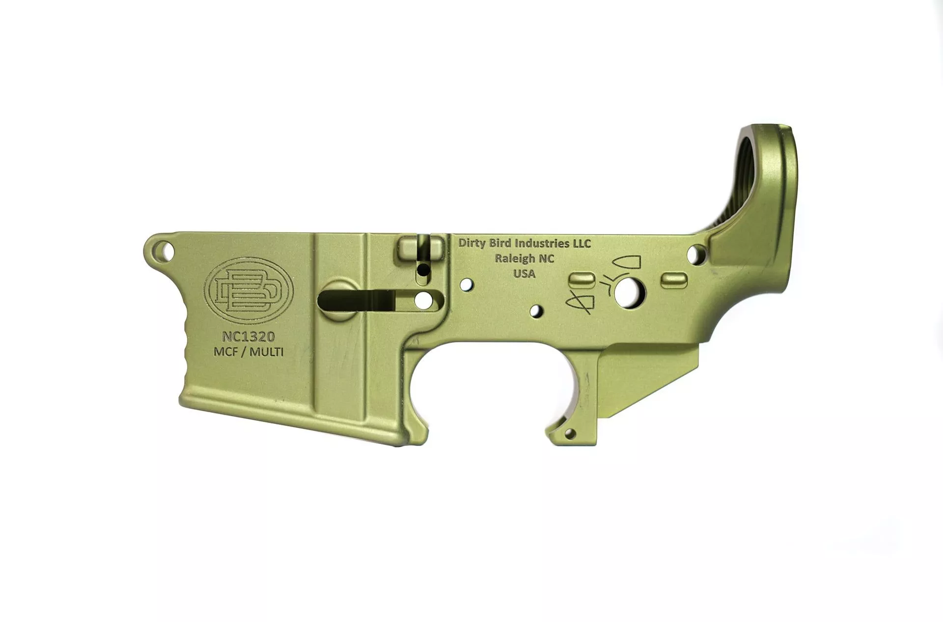 Dirty Bird AR-15 Multi-Cal Forged Lower Receiver – OD Green Anodized – Blem – D014-5