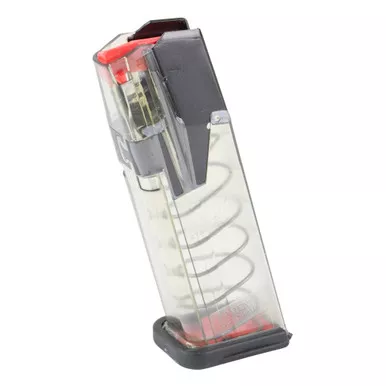 Elite Tactical Systems Group OMEGA Magazine, 9MM, 15 Rounds, Fits Sig P320 Compact, Hardened Steel Feedlips, Polymer Construction, Clear OMG-SG9-320-15
