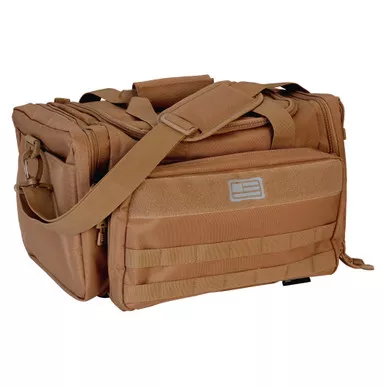 Evolution Outdoor Range Bag, Polyester, MOLLE Webbing, Hook and Loop Panel, Large Main Compartment with Multiple Exterior Zipper Compartments, Coyote