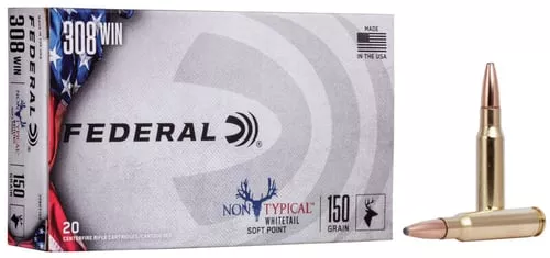 Federal 308DT150 Non-Typical308 Win 150 gr 2820 fps Non-Typical Soft Point (SP) 20 Bx/10 Cs