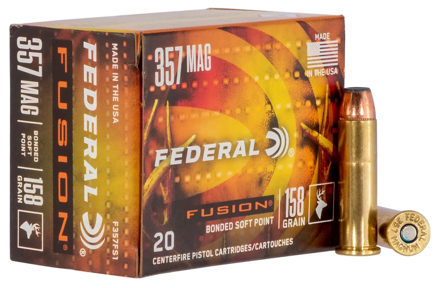 Federal Ammunition Fusion .357 Magnum 158Gr Grain Hollow point, 20-Round Box