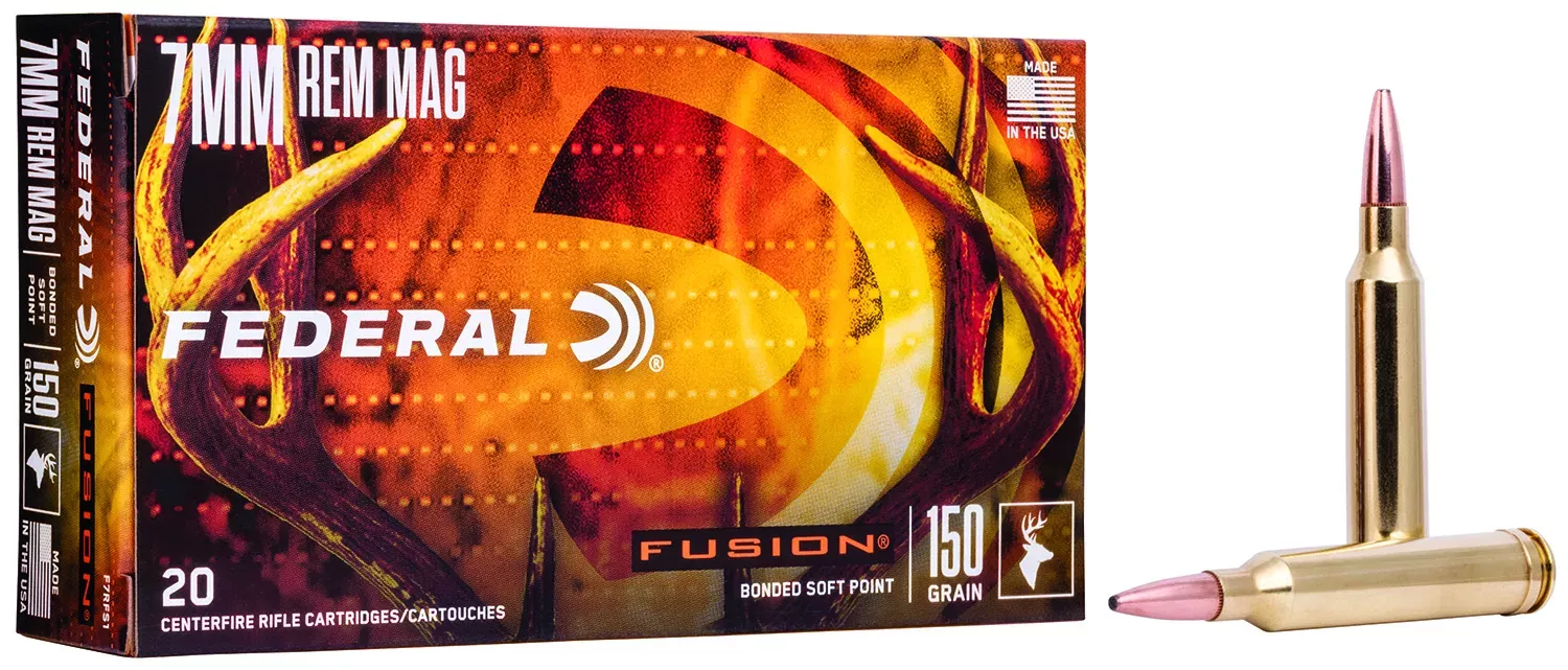 Federal Ammunition Fusion 7mm Remington Magnum 150 gr Boat tail, 20-Round Box
