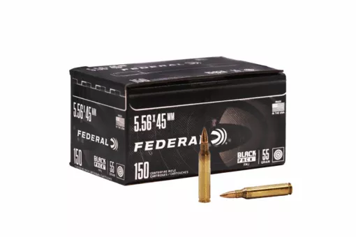 Federal Black Pack 5.56x45MM 55GR FMJ Rifle Ammo – 150 round box – FC193BF