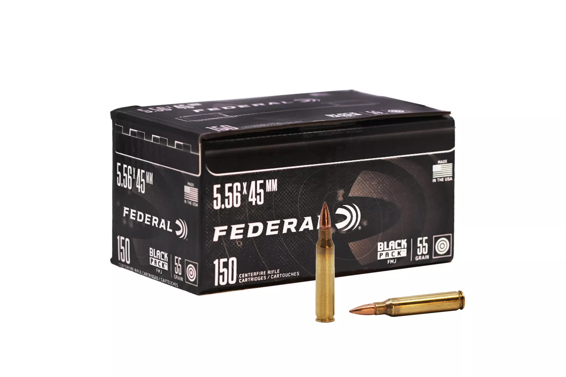 Federal Black Pack 5.56x45MM 55GR FMJ Rifle Ammo – 600 round box – FC193BF