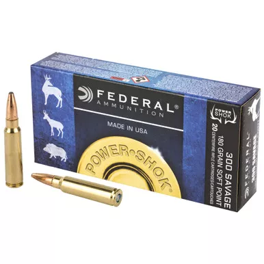 Federal Federal PowerShok .300 Savage 180 Grain Soft Point Ammunition - Reliable Big Game Hunting Load