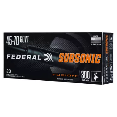 Federal Fusion - 45-70 Government, 300Gr, Solid Base, 20-Round Box